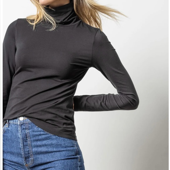 Lilla P Black Long Sleeve Turtleneck - Picture 1 of 7